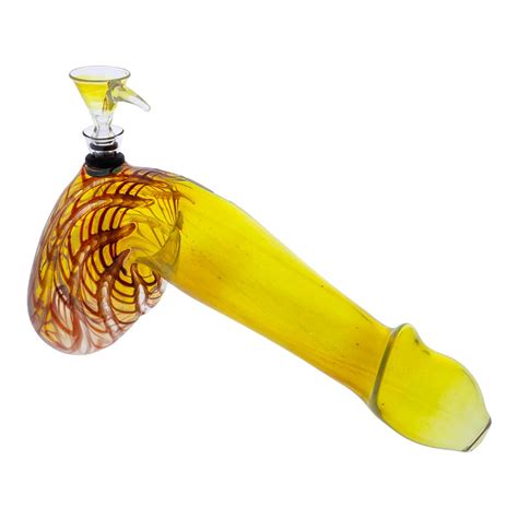 8 Fumed Glass Penis Pipe Waterpipe With Glass Slide Bowl