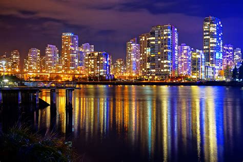 Vancouver Cityscape At Night Night View Of Vancouver City Flickr