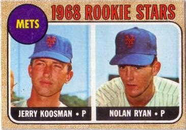 Ryan was an eight time all star and was inducted into the baseball hall of fame in 1999. 1968 Topps Nolan Ryan Rookie Card