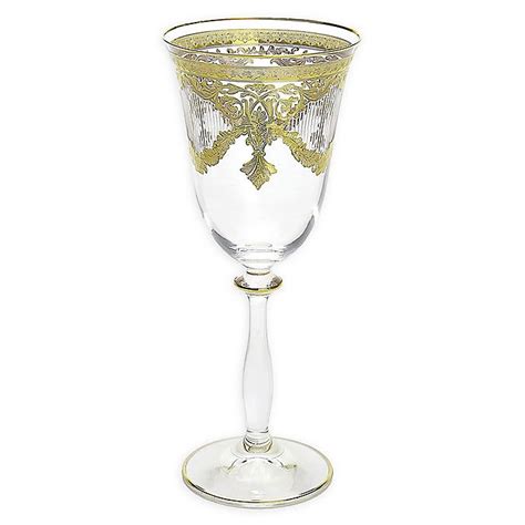 Classic Touch Vivid Plus Water Glasses In Gold Set Of 6 Bed Bath