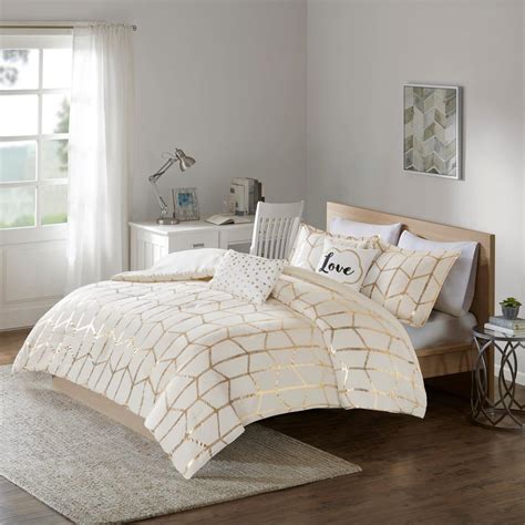 Shop comforters & quilts for brands that wow at prices that thrill. Intelligent Design Khloe 5-Piece Ivory/Gold King ...