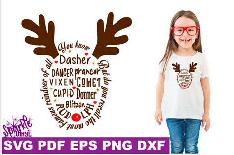 Reindeer Names Svg Dxf Pdf Eps Christmas Svg By Sparkle Vinyl Designs Thehungryjpeg