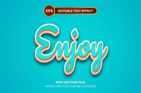Premium Vector Enjoy Editable Text Effect Template