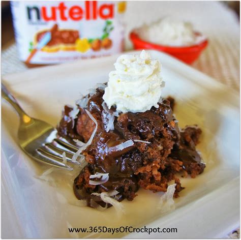 Slow Cooker Recipe For Coconut Nutella Lava Cake 365 Days Of Slow