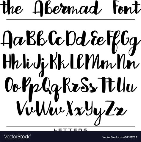 Hand Drawn Alphabet Calligraphy Letters Royalty Free Vector Gambaran
