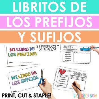 Spanish Prefix Suffix Interactive Booklets Libritos De Prefijos Y Sufijos