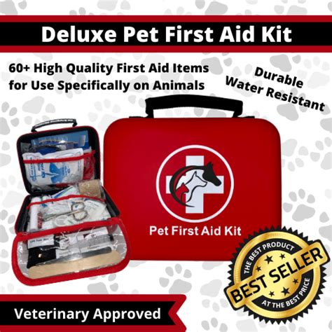 New Edition 60 Pc Deluxe Custom Pet First Aid Kit Veterinary