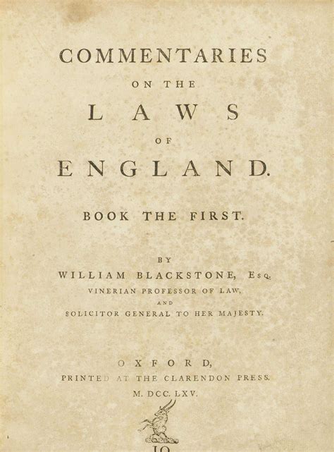 Blackstone William 1723 1780 Commentaries On The Laws Of England