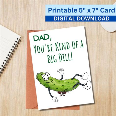 Funny 5x7 Printable Father S Day Greeting Card Puns Dad Instant Printable Digital Download With