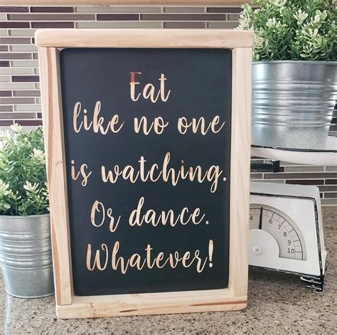 Eat Like No One Is Watching Kitchen Sign Farmhouse Kitchen Etsy