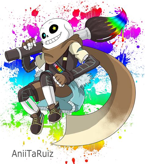 He exists out of them but can interact with them. Ink Sans by AniiTaRuiz on DeviantArt