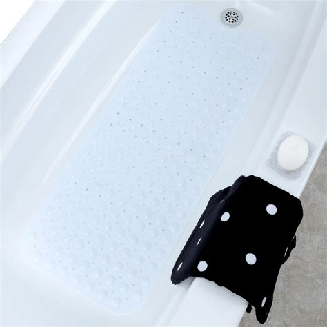 Slipx Solutions X Extra Long Vinyl Non Slip Bath Mat In White