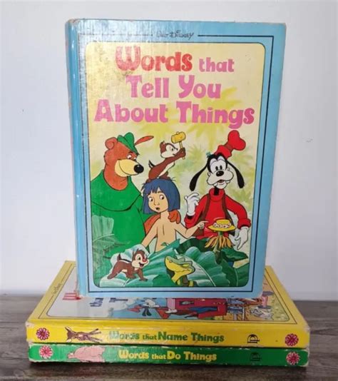 3 Vintage Walt Disney Words That Series Hardcover Books Do Things Name