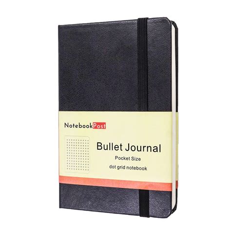 A6 Pocket Size Leather Notebook For Bullet Journal Dotted Paper 160