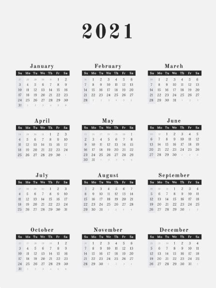 Free Printable 2020 And 2021 Yearly Calendar