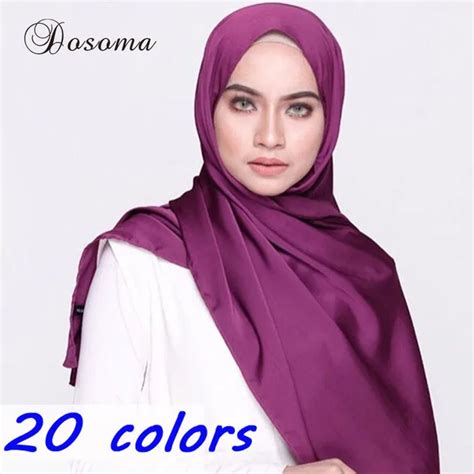 buy new 2017 pure silk scarf solid color girls headscarf headwrap turban abaya