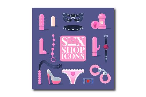 Sex Shop Line Icons Pre Designed Illustrator Graphics ~ Creative Market