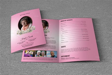 Funeral Program Template-T574 ~ Brochure Templates ~ Creative Market