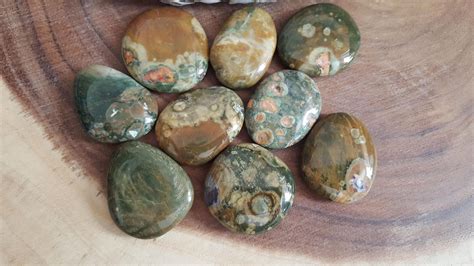 Small Rainforest Jasper (Rhyolite) Palm Stone, Chakra Stone, Worry Stone, Fidget Stone ~ 1 Reiki 