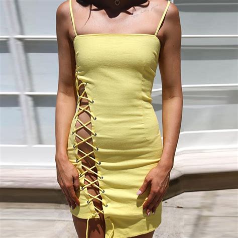 Szykowny Women Summer Dress 2018 Sexy Spaghetti Strap Casual Mini Dress