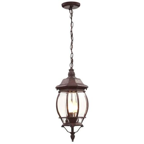 Glomar Concord 3 Light Outdoor Hanging Old Bronze Lantern Hd 895 The Home Depot