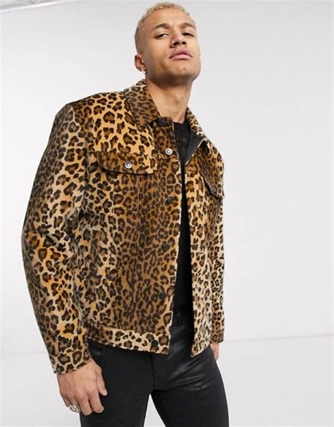 Asos Edition Faux Fur Leopard Print Western Jacket In Brown Asos