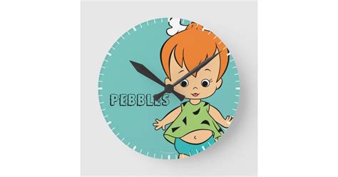 The Flintstones Pebbles Flintstone Round Clock Zazzle