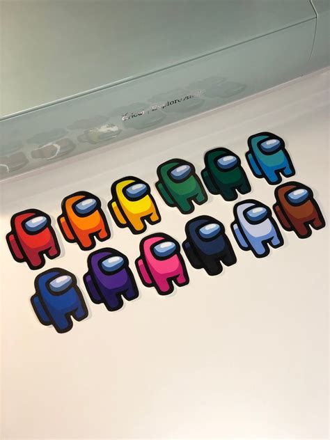 Among Us Stickers Crewmate Imposter Waterproof Stickers Etsy
