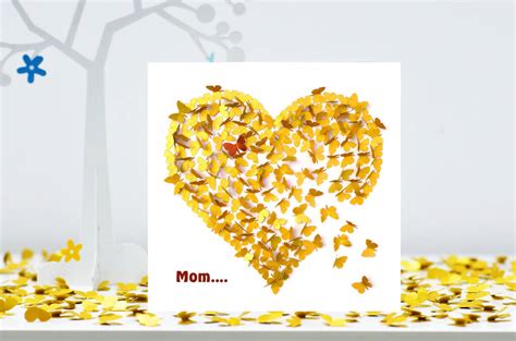 Kaleidoscope Heart And Butterflies Mom Birthday Card By Inkywool