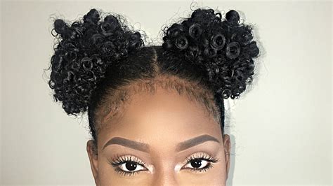 Two Puff Balls On Natural Hair Tutorial Youtube