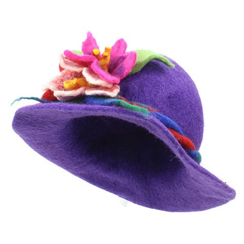 Elaborate Felt Flower Hat Handmade Nepalese Fair Trade From Siest