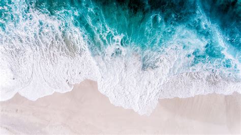 3992x2242 Wallpaper Ocean Aerial View Surf Wave Foam