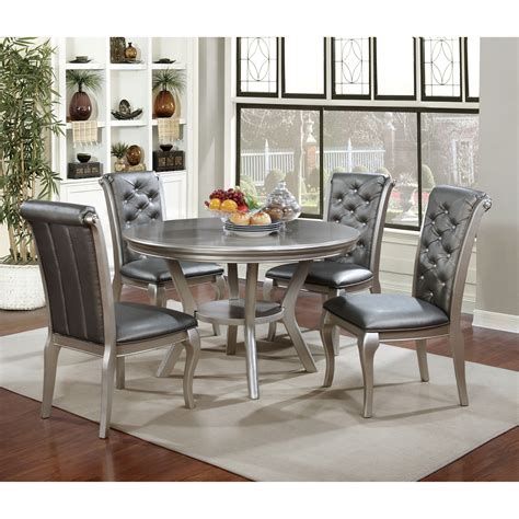 Furniture Of America Mora Contemporary Champagne Round Dining Table Shop Your Way Online