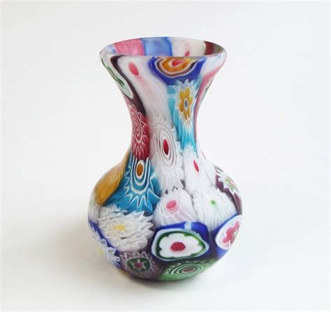 Antique Fratelli Toso Miniature Millefiori Glass Vase Etsy
