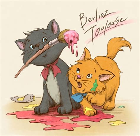 berlioz and toulouse ~ the aristocats 1970 disney cats disney drawings aristocats