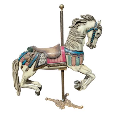 Antique Solid Wood Carved And Painted Carousel Style Horse At 1stdibs
