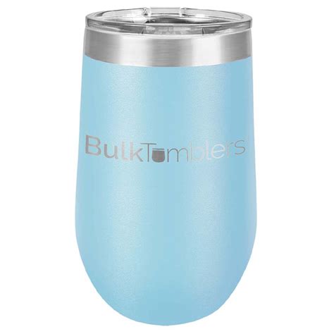 16 Oz Wine Tumbler W Lid Logo Laser Engraved Insulated Stainless Steel