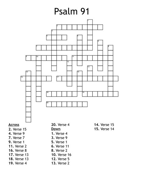 Psalm 91 Word Search Puzzle