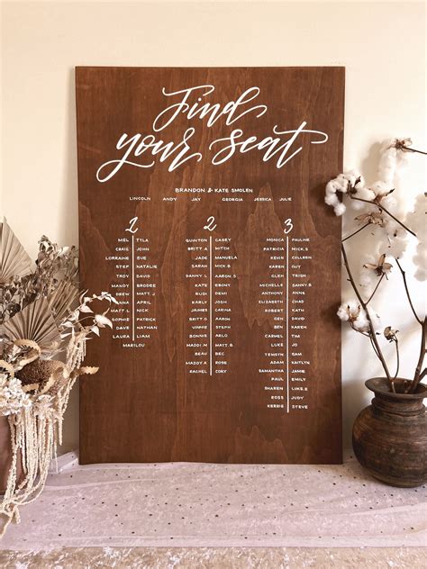 seating chart find your seat wooden wedding guest seating plan custom wedding welcome