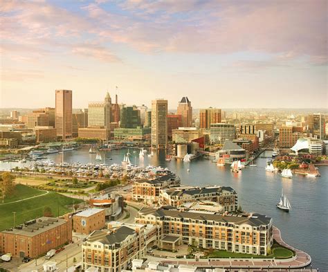 Baltimore Skyline And Inner Harbor With By Greg Pease