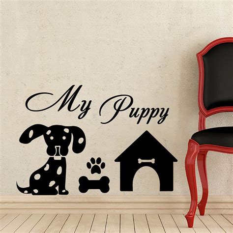 New Vinyl Wall Decal My Puppy Dog Paw Decals Sticker Grooming Salon Pet