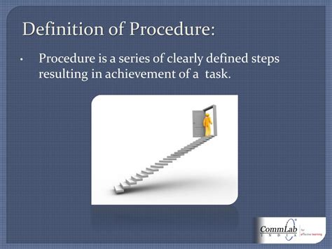 A set of instructions for a computer that has a name by which it can be. PPT - Guidelines for Developing Process and Procedure ...