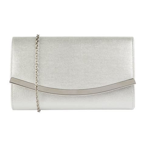 Buy The Silver Metallic Lotus Ladies Vanessa Clutch Bag Online