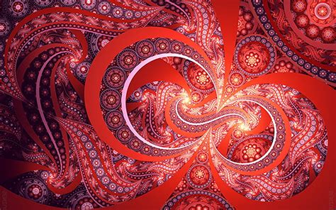 Red Fractal Circles Red Abstract Fractal Digital Art Hd Wallpaper