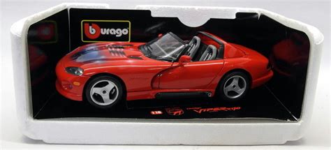 Burago 118 Scale Diecast 3025 Dodge Viper Rt10 1992 Red Airbrush