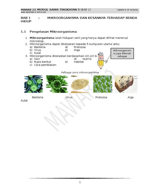 Tingkatan 4 sains pertanian bab genetik. Modul Sains Tingkatan 5 - Bab 1