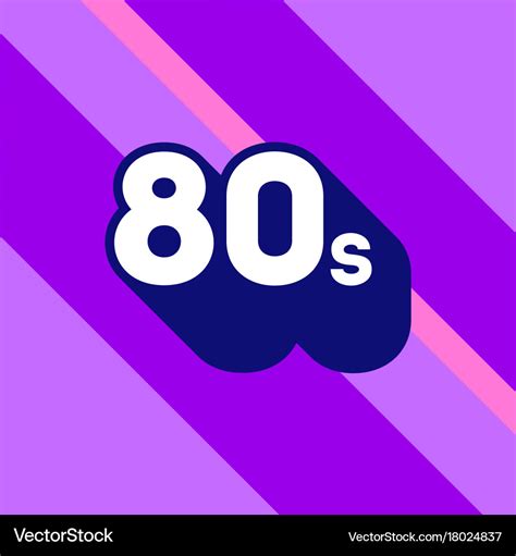 80s Logo Design 1980s Sign With Long Shadow Vector Image
