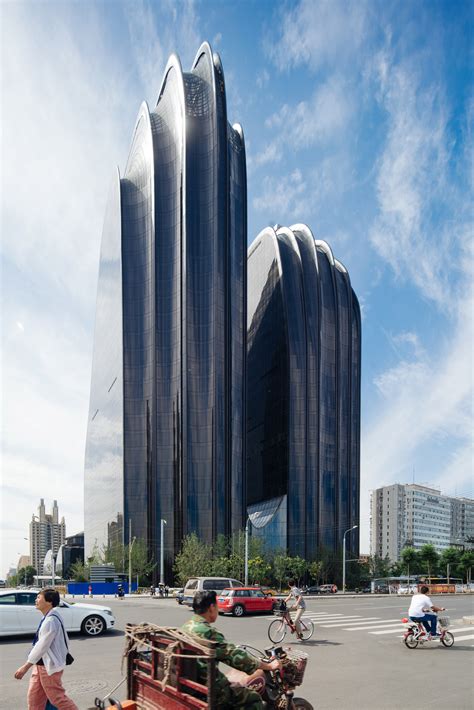 New Images Capture Mads Rock Shaped Chaoyang Park Plaza Free Autocad