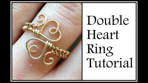 Easy Jewelry Tutorial Double Heart Ring Wire Wrapped Youtube