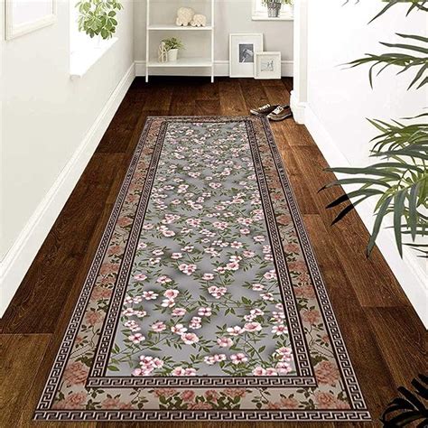 Hall Runner Washable Non Slip Extra Long Hallway Runner With Bordered